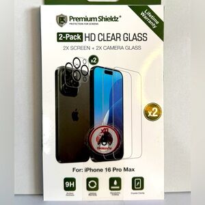 HD Clear Glass Screen Protector for iPhone 16 Pro Max